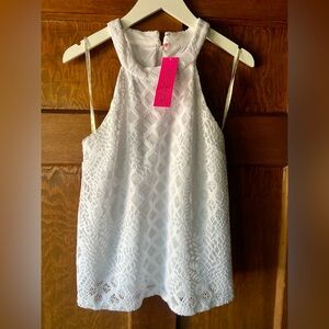 Lilly Pulitzer White Lace Sleeveless Top.  NWT